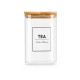 BOTE CUADRADO BOROSILICATO TAPA BAMBU TEA 1,2L