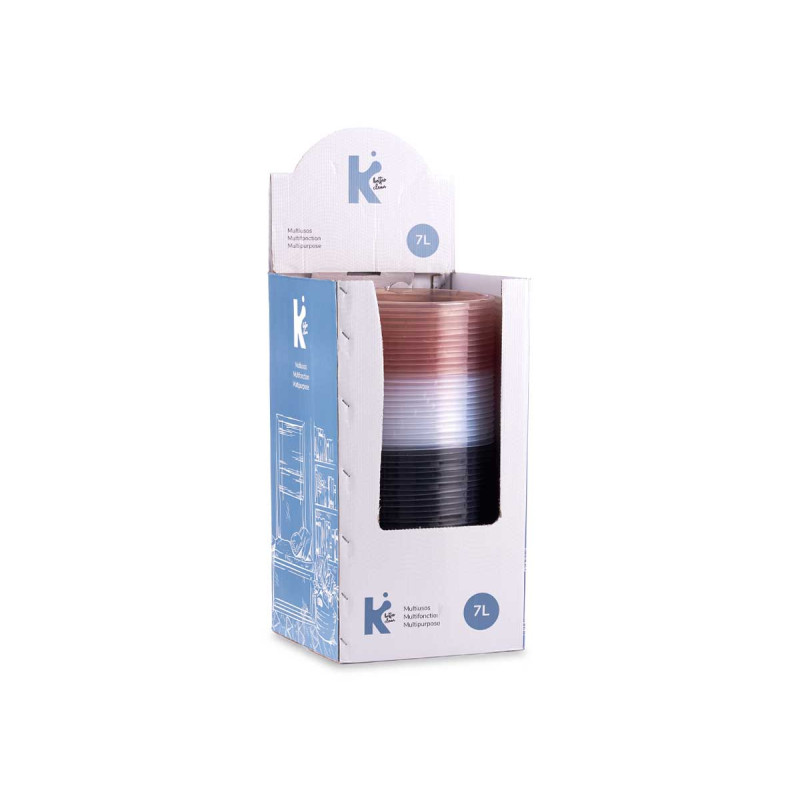 SET 3 TRANSPARENT PLASTIC BASIN 7L