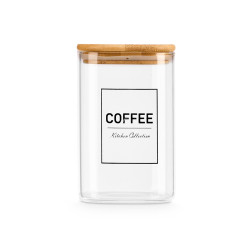 POT CARRÉ BOROSILICATE COUV BAMBOU COFFEE 1,2L