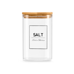 BOTE CUADRADO BOROSILICATO TAPA BAMBU SALT 1,2L