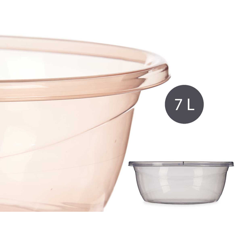 SET 3 TRANSPARENT PLASTIC BASIN 7L