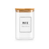BOTE CUADRADO BOROSILICATO TAPA BAMBU RICE 1,2L