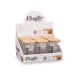 BOTE CUADRADO BOROSILICATO TAPA BAMBU PASTA 1,2L