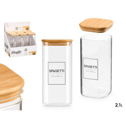 FRASCO EM BOROSILICATO TAMPA BAMBU 2,1L