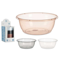 SET 3 TRANSPARENT PLASTIC BASIN 10L