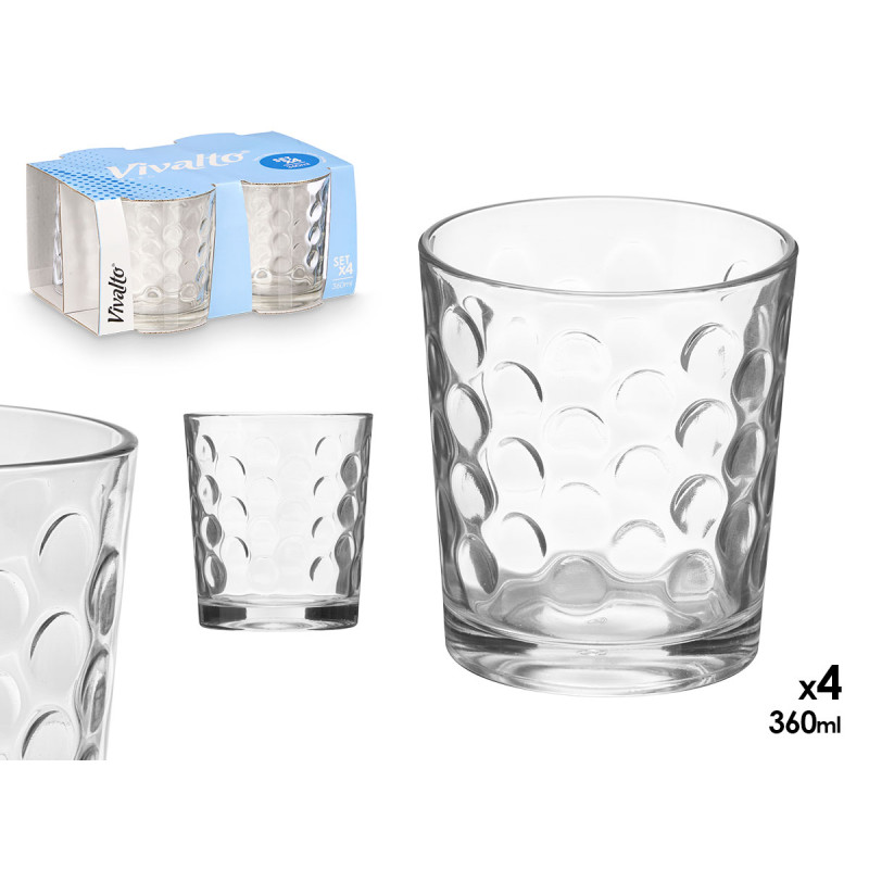 SET 4 VERRES CRISTAL POINTS 360 ML 