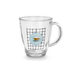 CANECA VIDRO COFFEE LOVERS 370ML