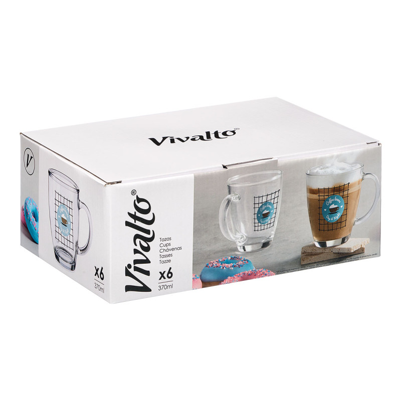 TAZA VIDRIO COFFEE LOVERS 370ML