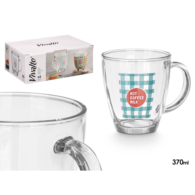 GLASS MUG HOT COFFEE 370ML