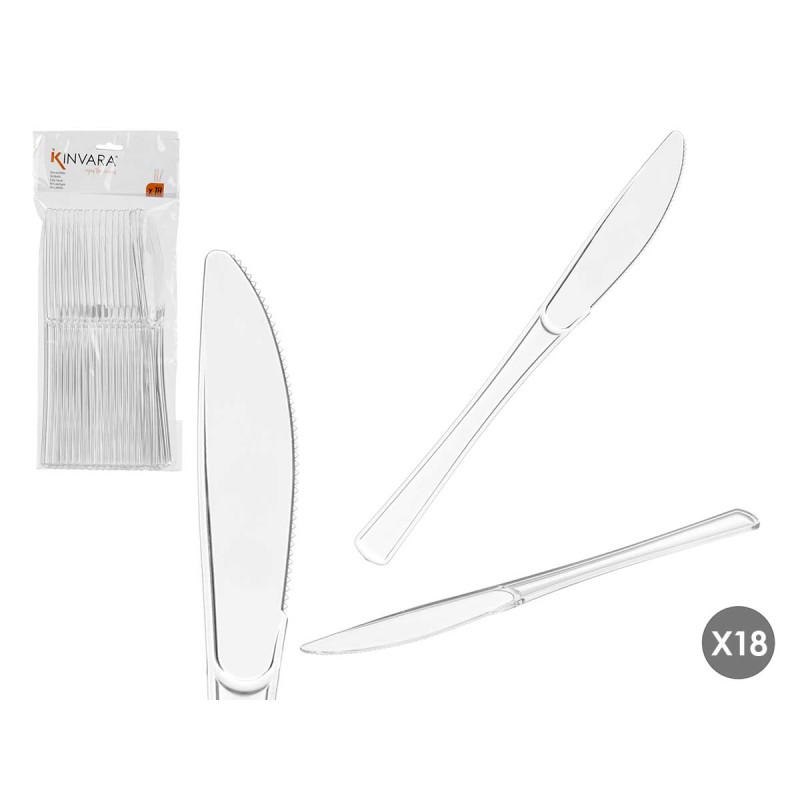 SET 18 COLTELLO PLASTICA TRASPARENTE