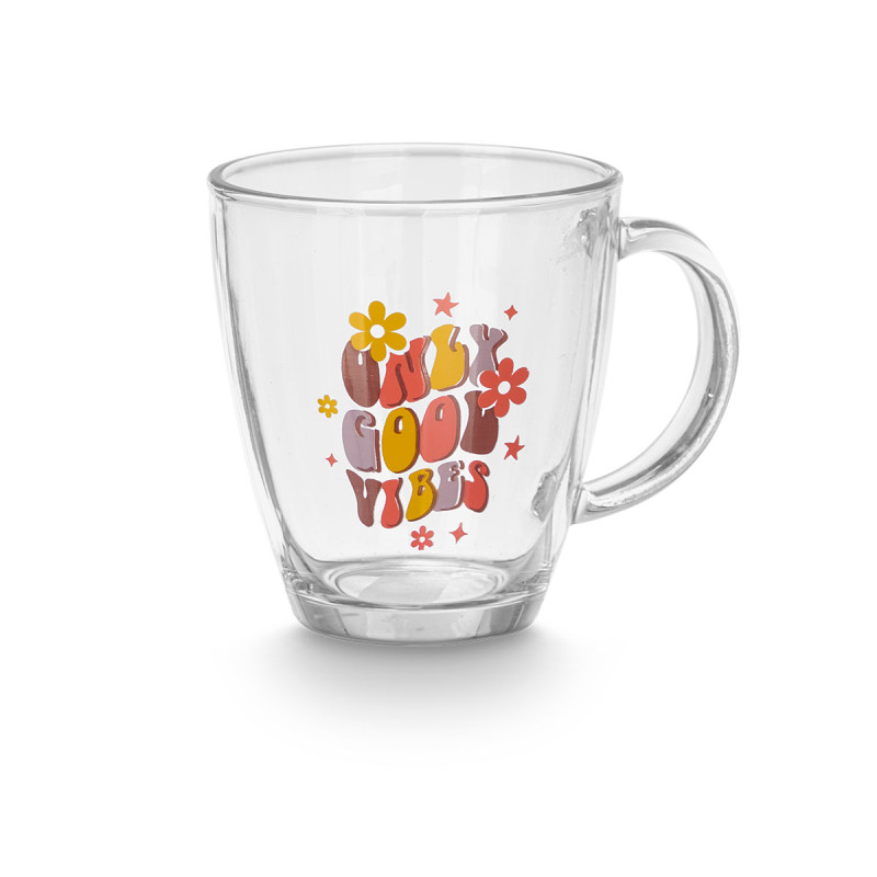 GLASS MUG GOOD VIBES 370ML