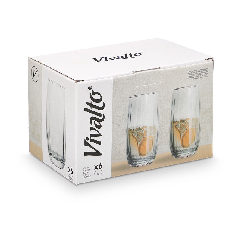 BICCHIERE RIGHE 510ML TRASPARENTE 