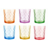 VASO VIDRIO DIAMANTE 360ML SURT 6 COLORES