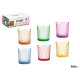 VASO VIDRIO RAYAS 360ML SURT 6 COLORES