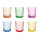 VASO VIDRIO RAYAS 360ML SURT 6 COLORES