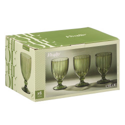 COPA VINO RAYAS 310ML VERDE