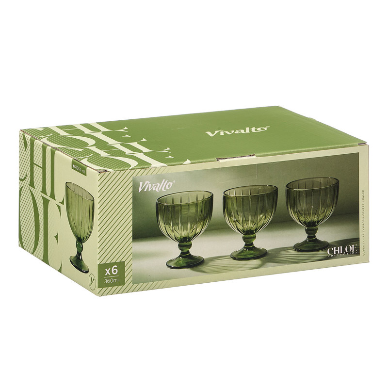 COPPA GELATO RIGHE 350ML VERDE