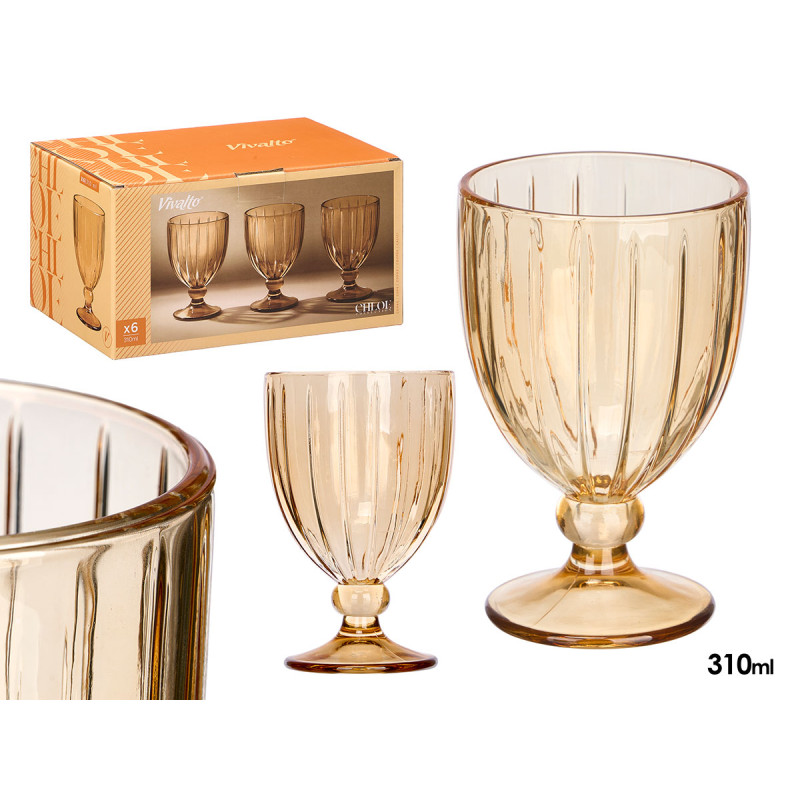 310ML AMBER STRIPED WINE CUP