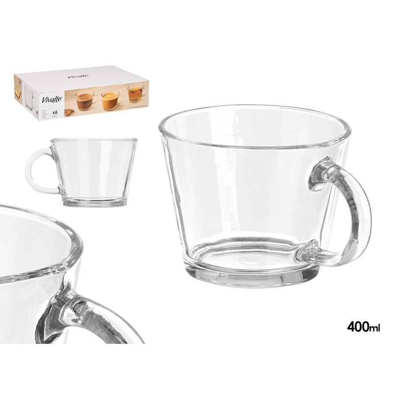 TAZZONE COLAZIONE CON MANICO 400ML TRASPARENTE