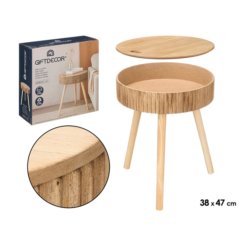 MESA AUXILIAR 38CM ONDAS NATURAIS