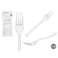 SET 18 TRANSPARENT PLASTIC FORK