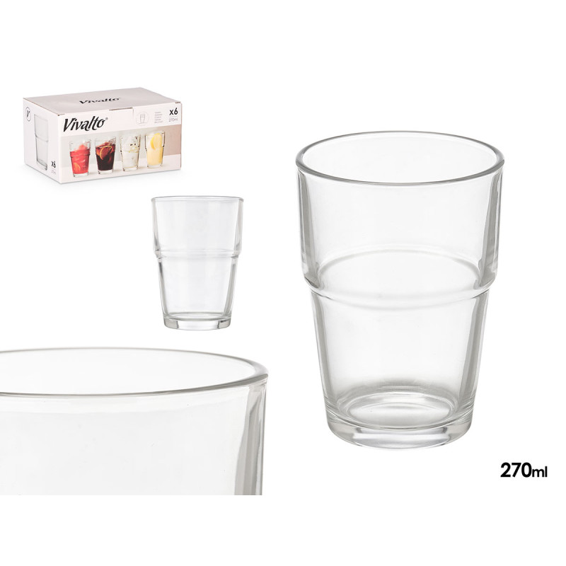 BICCHIERE VETRO IMPILABILE 270ML