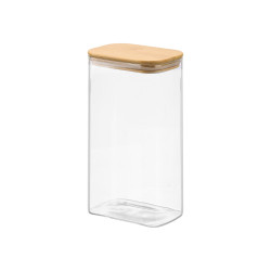 1,8L RECTANGULAR BOROSILICATE JAR BAMBOO LID