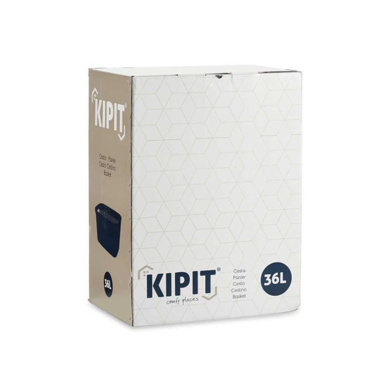 CESTO PLASTICO RATTAN ROUPA 36L CREME 