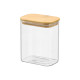 1,1L RECTANGULAR BOROSILICATE JAR WITH BAMBOO LID 