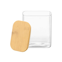FRASCO RECTANGULAR BOROSILICATO 1,1L TAMPA BAMBU