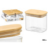 800ML RECTANGULAR BOROSILICATE JAR BAMBOO LID