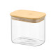 TARRO RECTANGULAR BOROSILICATO 800ML TAPA BAMBU