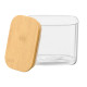 TARRO RECTANGULAR BOROSILICATO 800ML TAPA BAMBU