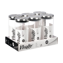 BARATTOLO ROTONDO BOROSILICATO 1,4L TAPPO ACCIAIO