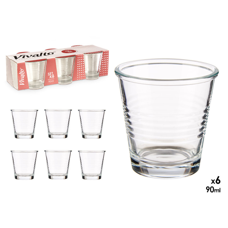 SET 6 BICCHIERI VETRO CAFFE 90ML