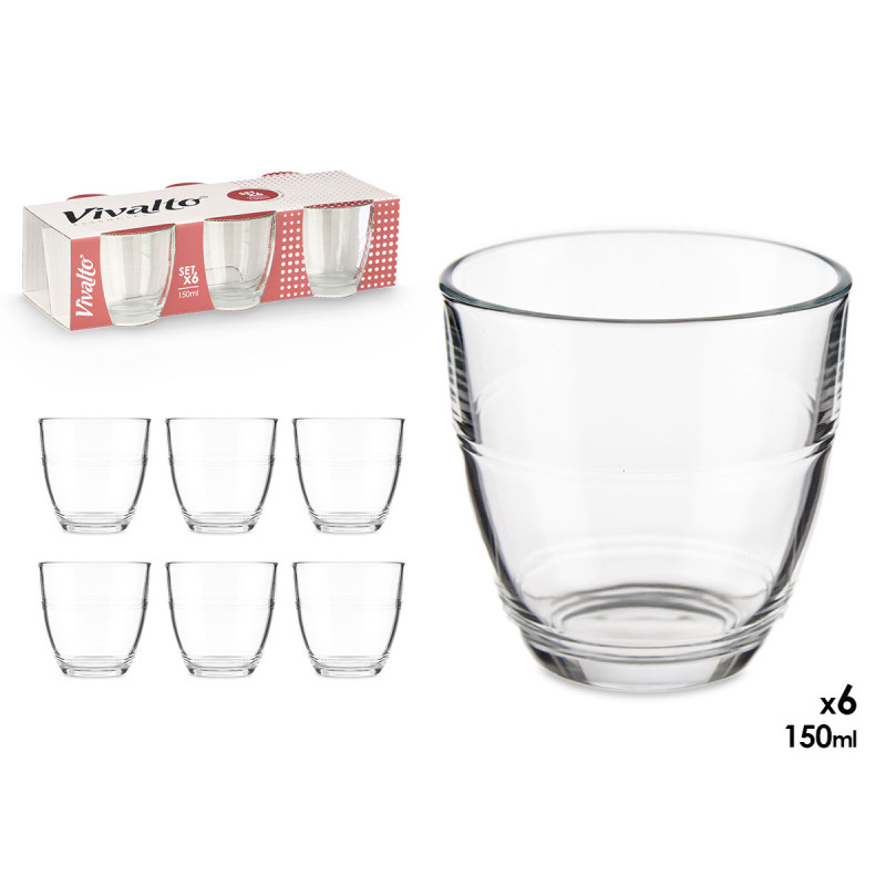 SET 6 VASOS CORTADO 150ML