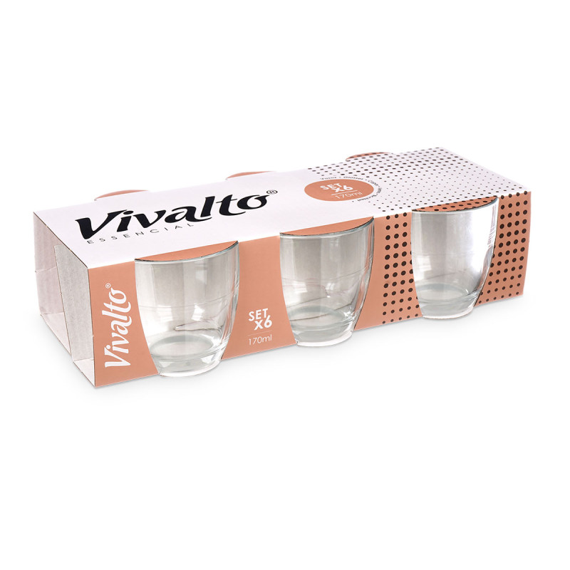 CONJ 6 COPOS VIDRO CORTADO 170ML