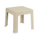 TAVOLO PLASTICA RATTAN QUADRATO CREMA