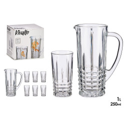 SET PICHET 1L  ET 6 VERRES EAU 250ML LIGNES