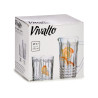 SET JARRA 1L Y 6 VASOS AGUA LINEAS 250ML