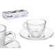 TAZZA VETRO CAFFÈ 85ML C PIATTINO