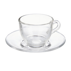 TASSE À CAFÉ ET SOUCOUPE EN VERRE 85ML