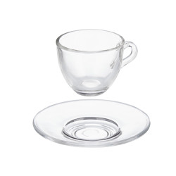 TASSE À CAFÉ ET SOUCOUPE EN VERRE 85ML