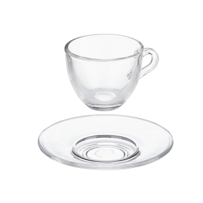 TASSE À CAFÉ ET SOUCOUPE EN VERRE 85ML