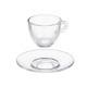 TAZA VIDRIO CAFE 85ML CON PLATO