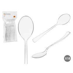 SET 18 CUCCHIAIO PLASTICA TRASPARENTE 