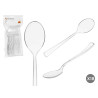 SET 18 CUCCHIAIO PLASTICA TRASPARENTE 