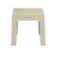 TAVOLO PLASTICA RATTAN QUADRATO CREMA