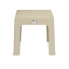 TAVOLO PLASTICA RATTAN QUADRATO CREMA