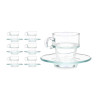 GLASS COFFEE MUG AND SAUCER 100ML 